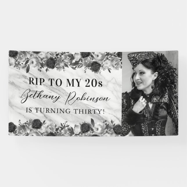 Death To My Twenties Photo Birthday Banner (Horizontal)