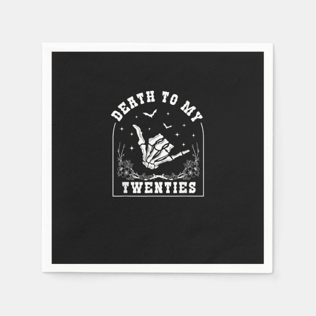 Death To My Twenties - Whimsigoth 30th Birthday Napkin (Front)