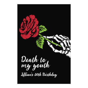 Death to My Youth Birthday Invitation Photo Print