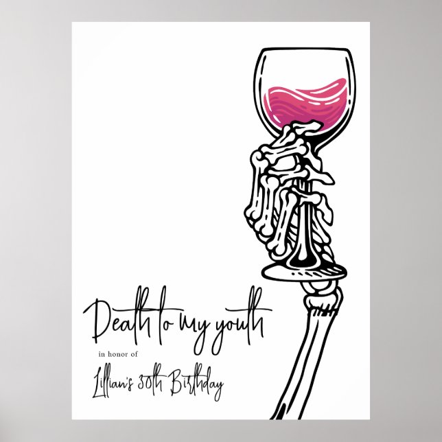 Death to My Youth Birthday Invitation Poster (Front)
