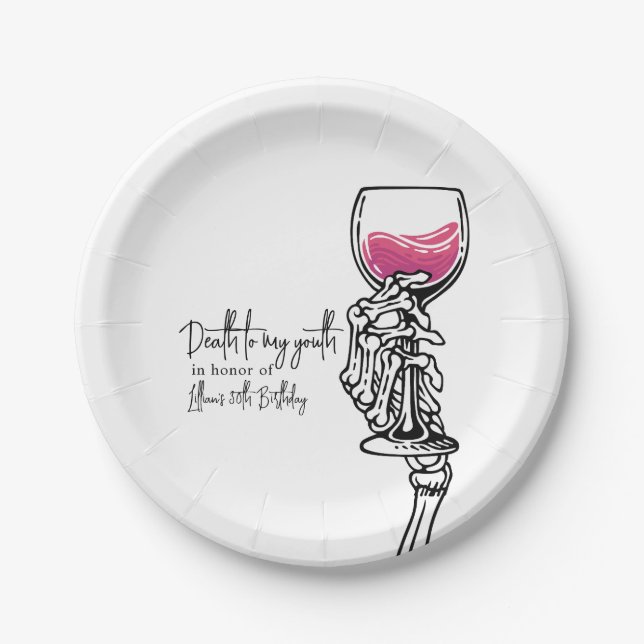 Death to My Youth Birthday Paper Plate (Front)