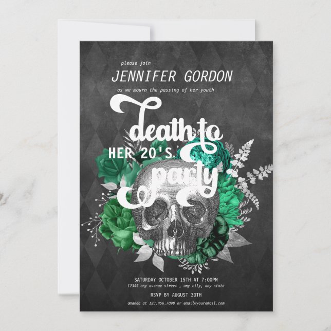 Death to my Youth Birthday Party | Goth Party Invi Invitation (Front)