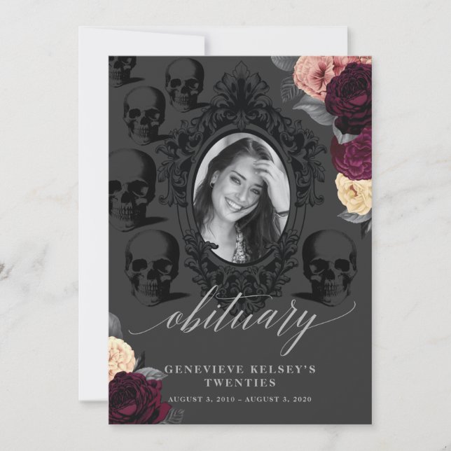 Death to my Youth Obituary Card (Front)