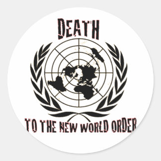 DEATH TO THE NEW WORLD ORDER CLASSIC ROUND STICKER
