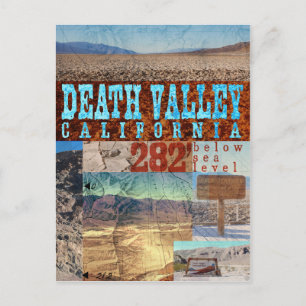 Death Valley, CA: 282' Below Sea Level - Postcard