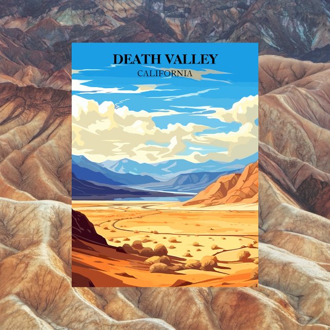 Death Valley. California Retro Vintage Postcard (Death Valley, California Travel Postcard)