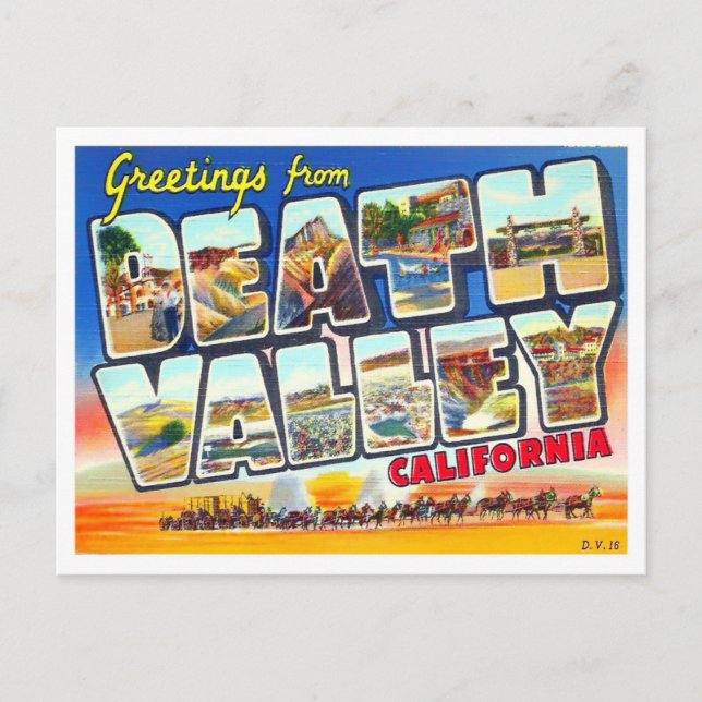 Death Valley, California Vintage Big Letters Postcard (Front)