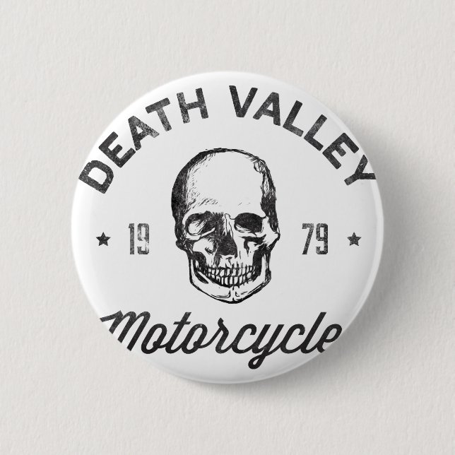 Death Valley Motorcycles 6 Cm Round Badge (Front)