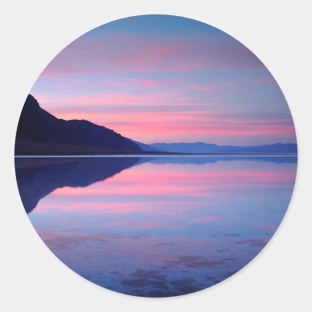 Death Valley National Park. Badwater at dawn Classic Round Sticker (Front)