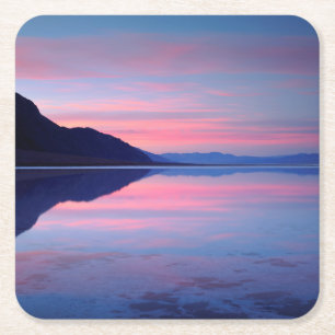 Death Valley National Park. Badwater at dawn Square Paper Coaster