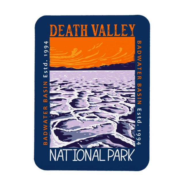  Death Valley National Park Badwater Basin Vintage Magnet (Vertical)