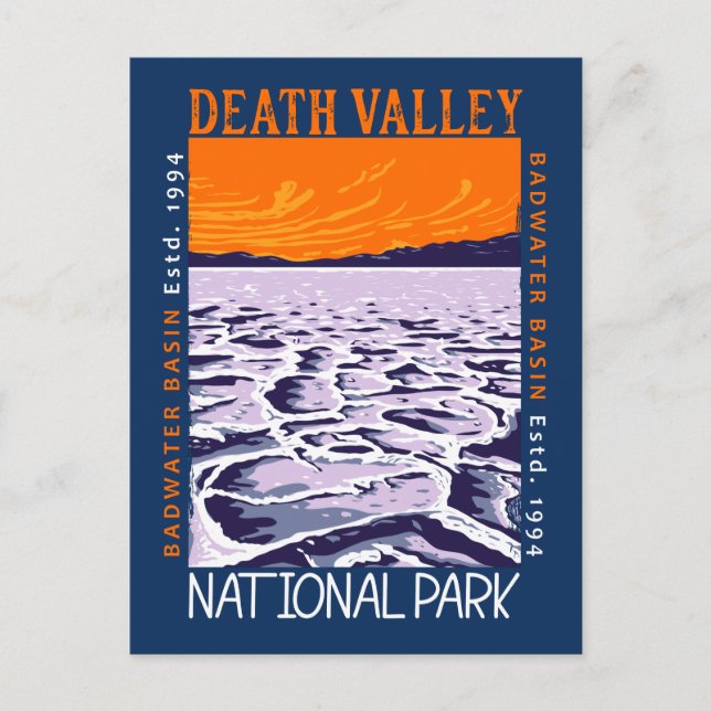  Death Valley National Park Badwater Basin Vintage Postcard (Front)
