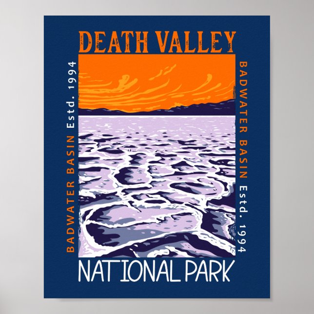  Death Valley National Park Badwater Basin Vintage Poster (Front)