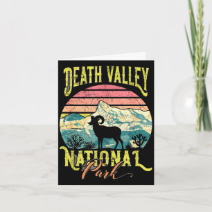 Death valley national park big horn sheep retro card