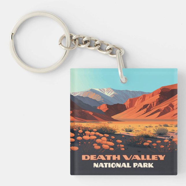 Death Valley National Park California Poppies Key Ring (Front)