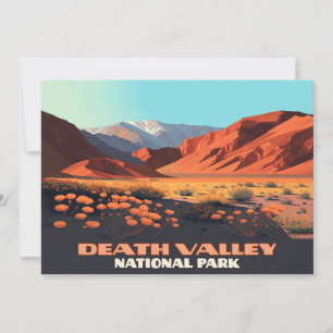 Death Valley National Park California Poppies Sign Invitation