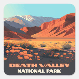 Death Valley National Park California Poppies Square Sticker