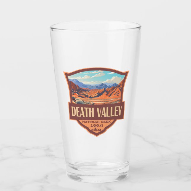Death Valley National Park Illustration Retro Glass (Front)