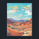 Death Valley National Park Illustration Retro Postcard<br><div class="desc">Death Valley vector artwork design. The park is known for Titus Canyon,  with a ghost town and colourful rocks,  and Badwater Basin’s salt flats,  North America’s lowest point.</div>