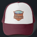 Death Valley National Park Illustration Retro Trucker Hat<br><div class="desc">Death Valley vector artwork design. The park is known for Titus Canyon,  with a ghost town and colourful rocks,  and Badwater Basin’s salt flats,  North America’s lowest point.</div>