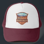 Death Valley National Park Illustration Retro Trucker Hat<br><div class="desc">Death Valley vector artwork design. The park is known for Titus Canyon,  with a ghost town and colourful rocks,  and Badwater Basin’s salt flats,  North America’s lowest point.</div>