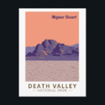 Death Valley National Park Mojave Desert Travel Postcard<br><div class="desc">Death Valley vector artwork design. The park is known for Titus Canyon,  with a ghost town and colourful rocks,  and Badwater Basin’s salt flats,  North America’s lowest point.</div>