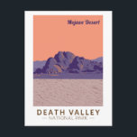 Death Valley National Park Mojave Desert Travel Postcard<br><div class="desc">Death Valley vector artwork design. The park is known for Titus Canyon,  with a ghost town and colourful rocks,  and Badwater Basin’s salt flats,  North America’s lowest point.</div>