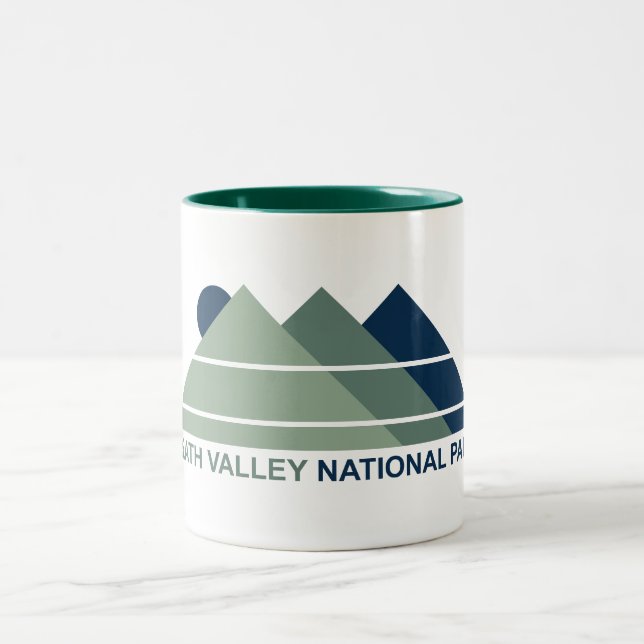 Death Valley National Park Mountain Sun Two-Tone Coffee Mug (Center)