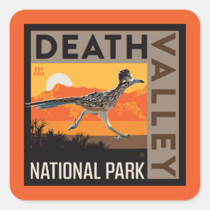 Death Valley National Park   Roadrunner Square Sticker