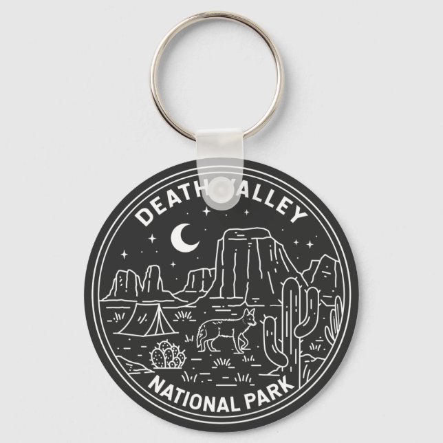 Death Valley National Park Sand Dunes Monoline   Key Ring (Front)