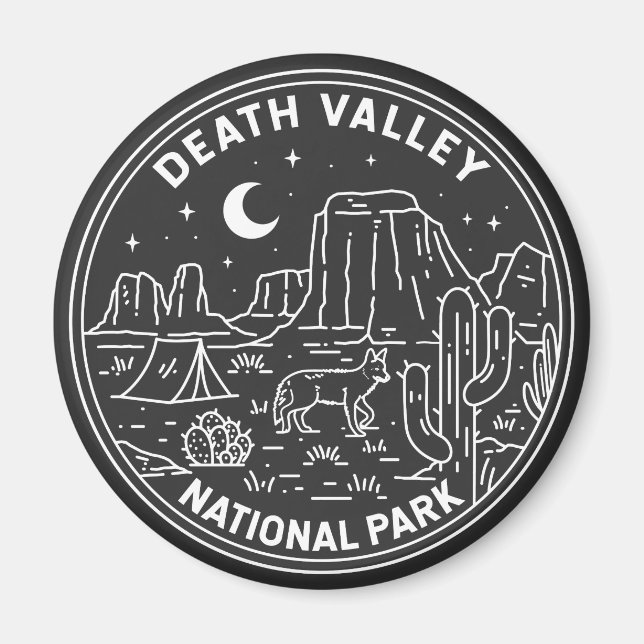Death Valley National Park Sand Dunes Monoline   Magnet (Front)