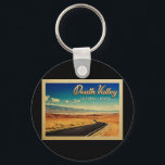 Death Valley National Park Vintage Travel Key Ring<br><div class="desc">Vintage travel style Death Valley California Nevada featuring a gorgeous mountain view with winding highway into the distance.</div>