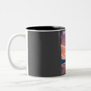 Death Valley Vintage Minimal National Park Travel Two-Tone Coffee Mug