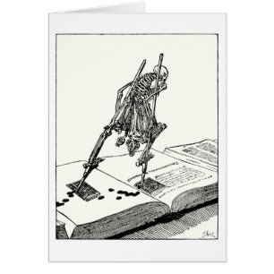 Death walking on stilts