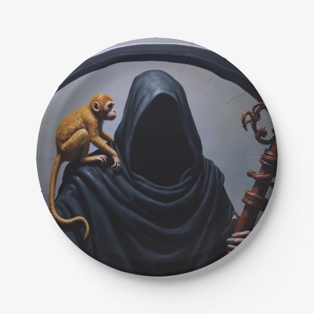 Death with an Ape Paper Plate (Front)