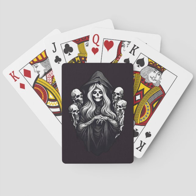 Death with skulls playing cards (Back)