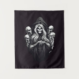 Death with skulls tapestry