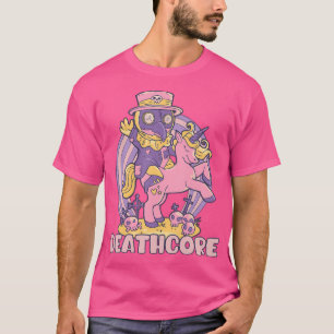 Deathcore Sarcastic Plague Doctor On Unicorn Metal T-Shirt
