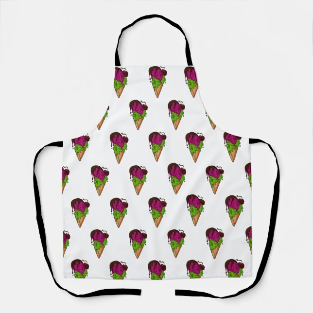 Deathly Sweet Berry Skull Ice Cream Apron (Front)