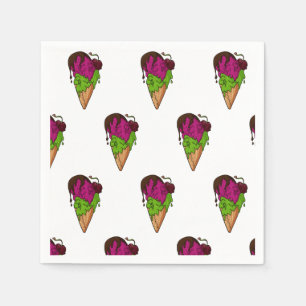 Deathly Sweet Berry Skull Ice Cream Napkin