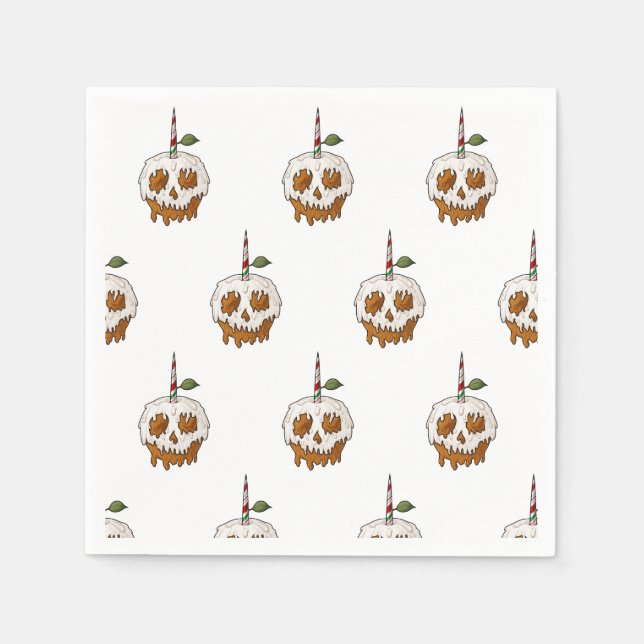 Deathly Sweet Caramel Apple Skull Napkin (Front)