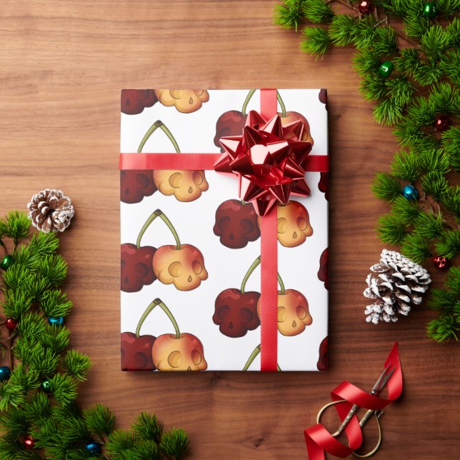 Deathly Sweet Cherry Skull Wrapping Paper (Holiday Gift)