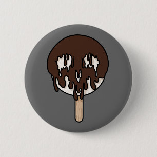 Deathly Sweet Chocolate Skull Ice Pop 6 Cm Round Badge