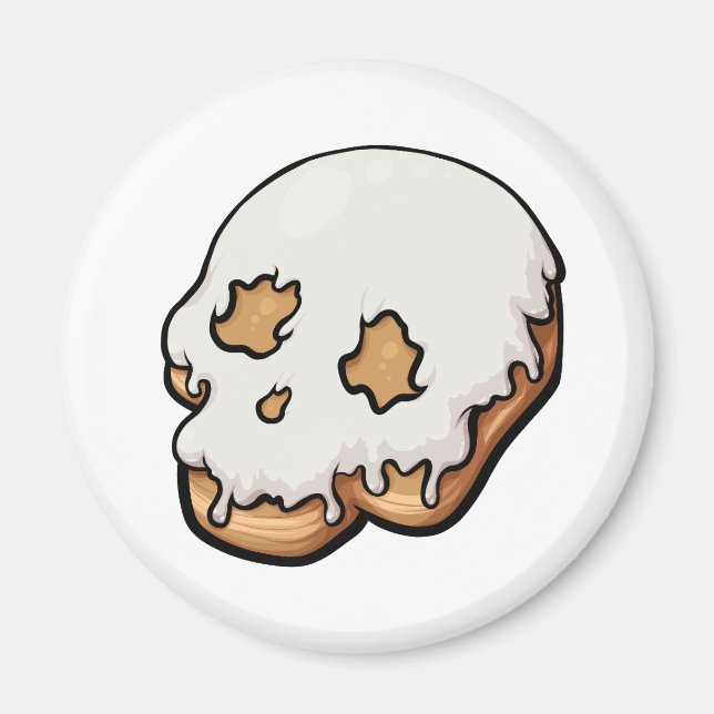 Deathly Sweet Skull Doughnut Magnet (Front)