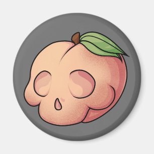 Deathly Sweet Skull Peach Magnet