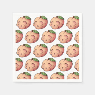 Deathly Sweet Skull Peach Napkin
