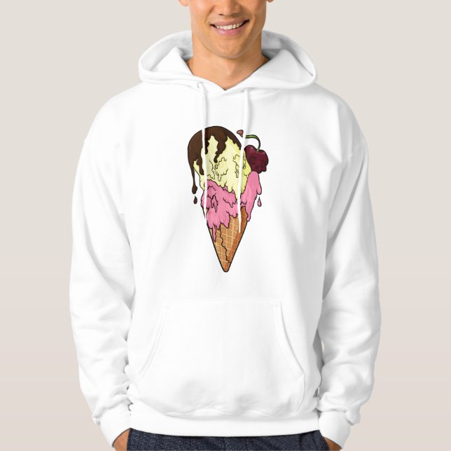 Deathly Sweet Strawberry n' Banana Skull Ice Cream Hoodie (Front)