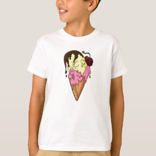 Deathly Sweet Strawberry n' Banana Skull Ice Cream T-Shirt
