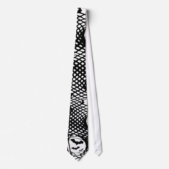 Deathrock Fishnets & Bats Neck Tie (Front)