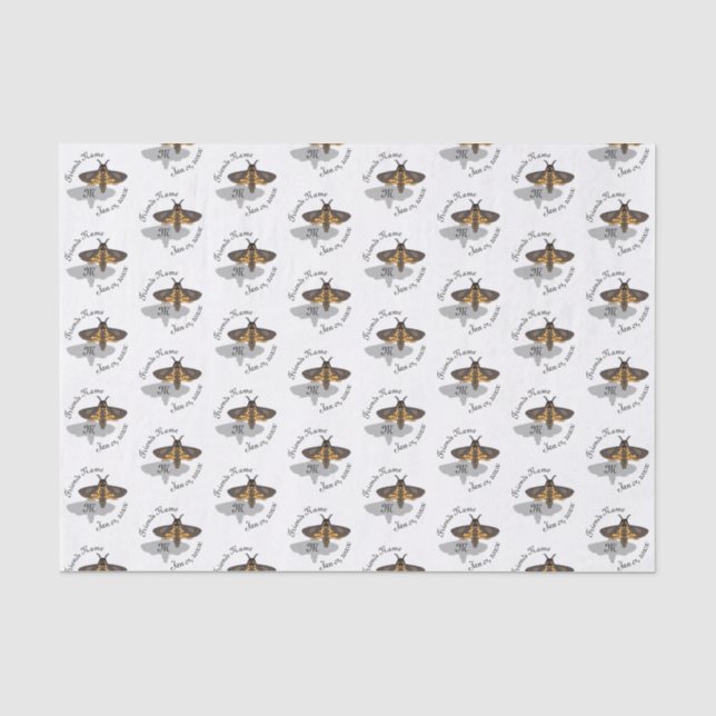 Death's Hawk Head Monogram Tissue Paper (Front)